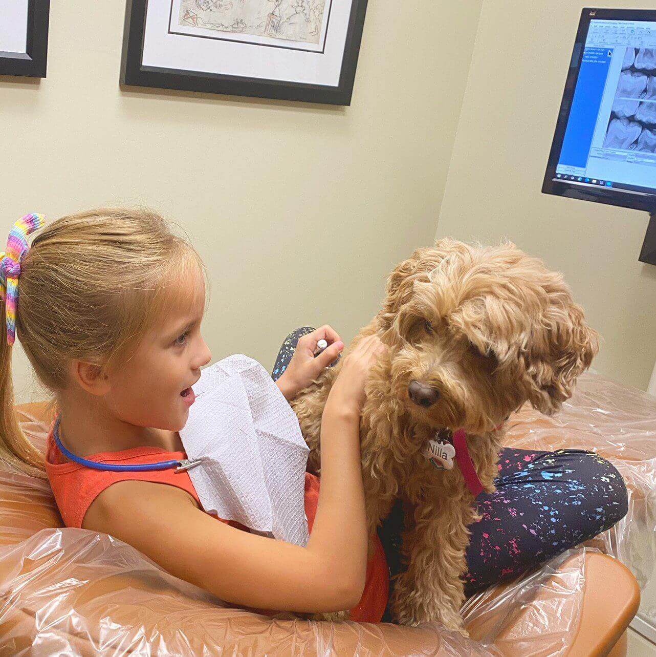 therapy dog dental office lakefront family dentistry